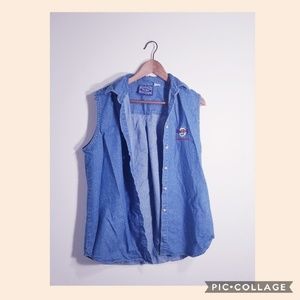 Hard Rock Cafe vintage denim vest size XL